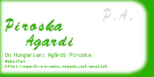 piroska agardi business card
