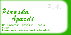 piroska agardi business card